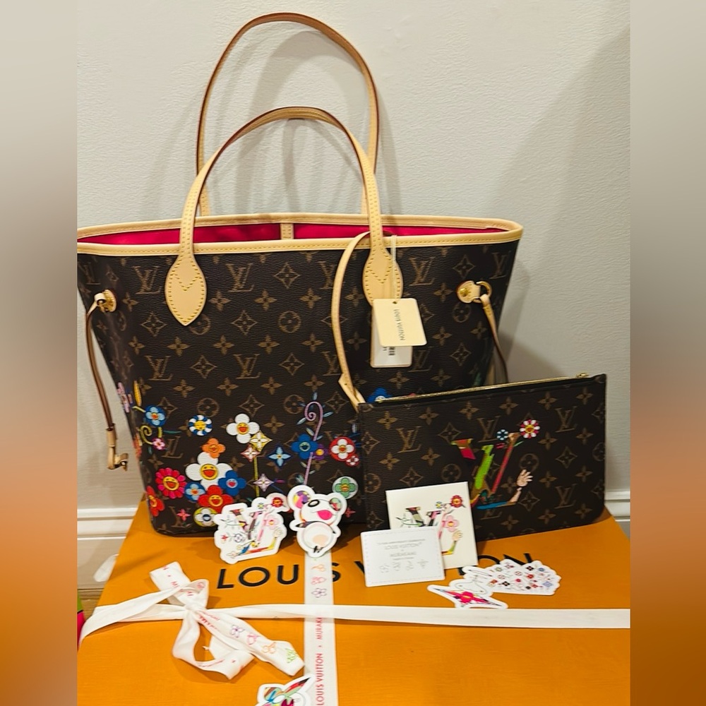 ***SOLD *** Louis Vuitton x Murakami 2025 Superflat Neverfull MM Bag- NWT - Picture 15 of 16